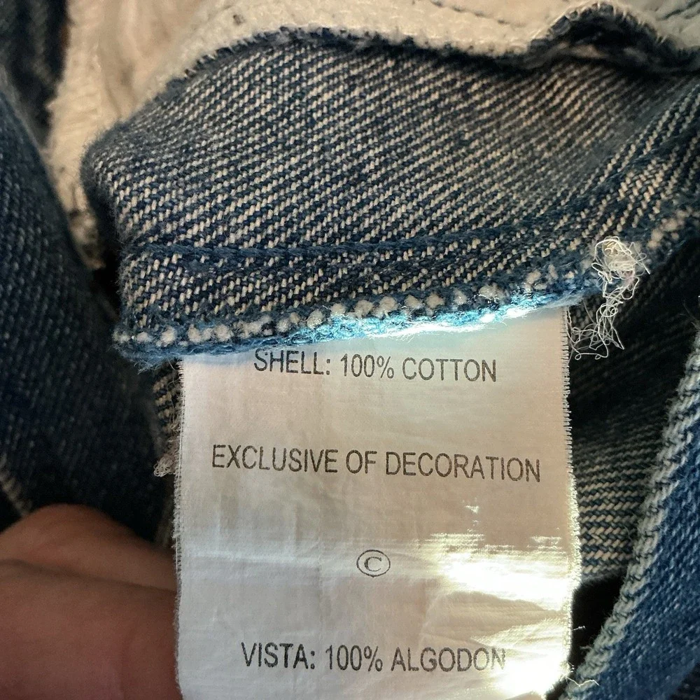 Vintage 90's Kids‎ Girls Denim Jacket Embroidered Floral  Size 5 - 6 Cottagecore